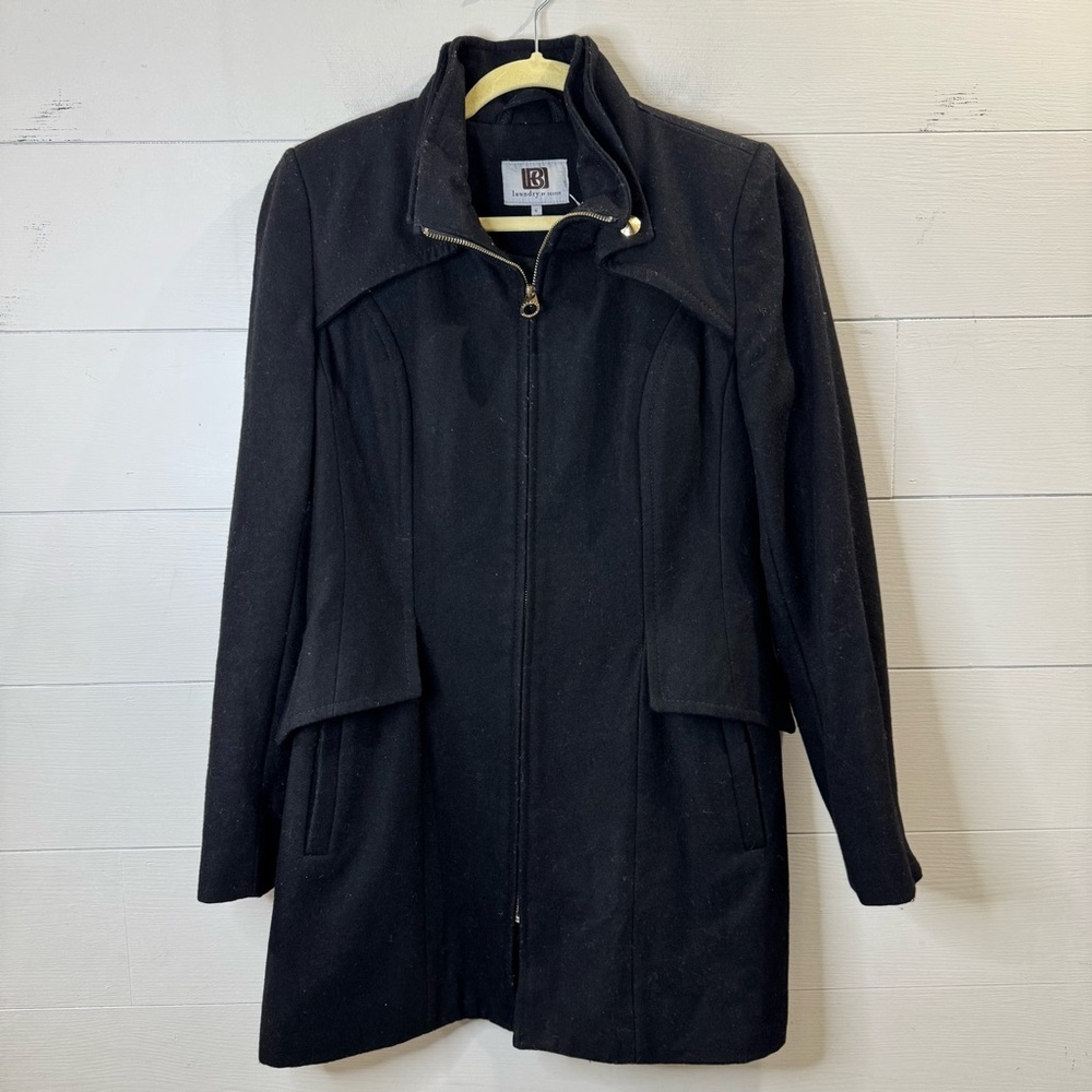 Laundry by Design | Women's Wool Blend Black Minimal Trench Coat Size Small